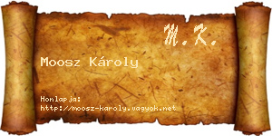 Moosz Károly névjegykártya